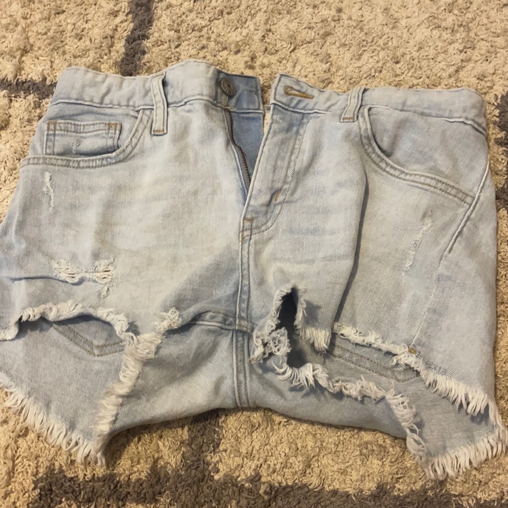 Light blue jean shorts